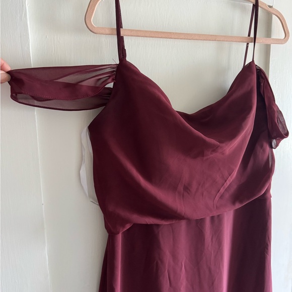 Revelry Sienna Chiffon Bridesmaid Dress Size 10 Cabernet - Picture 3 of 5
